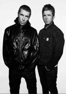 How Trade Marks helped Oasis deliver a Supersonic summer 2 A black and white image of Oasis showing Noel Gallagher and Liam Gallagher